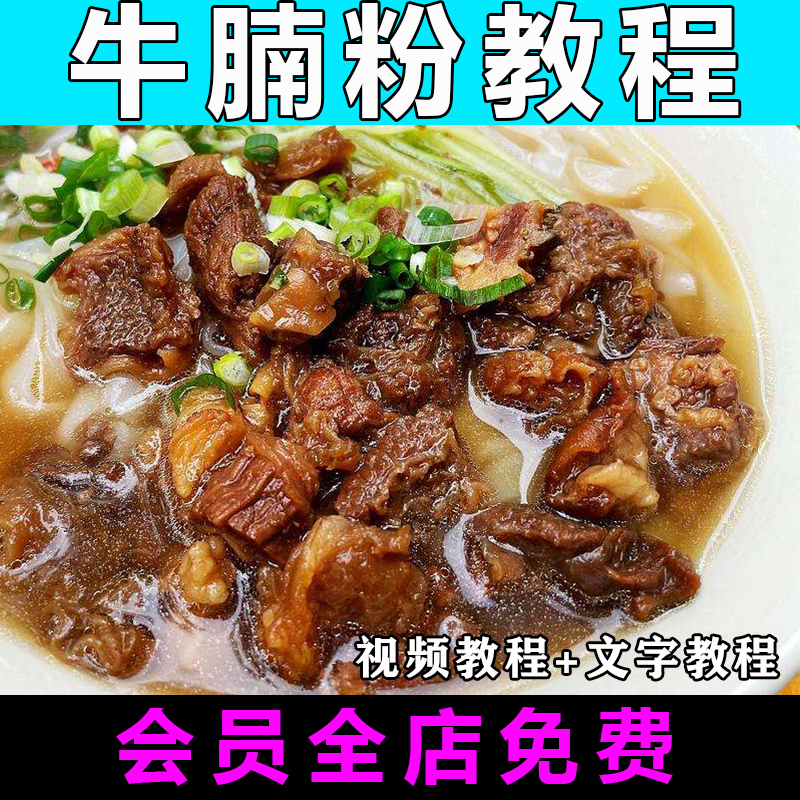 牛腩粉配方技术视频教程摆摊商用创业开店正宗广东秘制牛腩粉